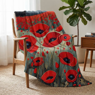 Die Mohnblumen Fleecedecke