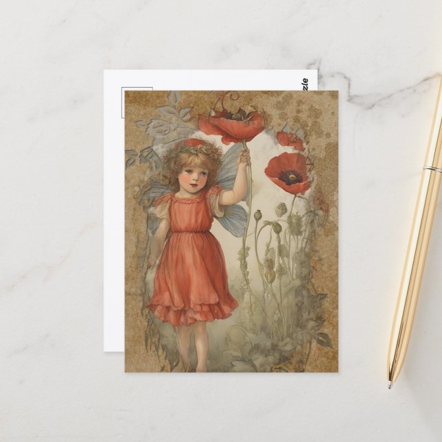 Die Mohnfee Postkarte (Vorderseite/Rückseite Beispiel)
