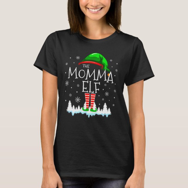 Die Momma Elf Christmas T-Shirt (Vorderseite)