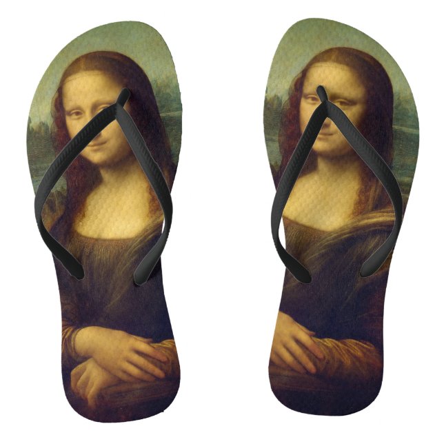 Die Mona Lisa durch Leonardo da Vinci Flip Flops (Fußbett)