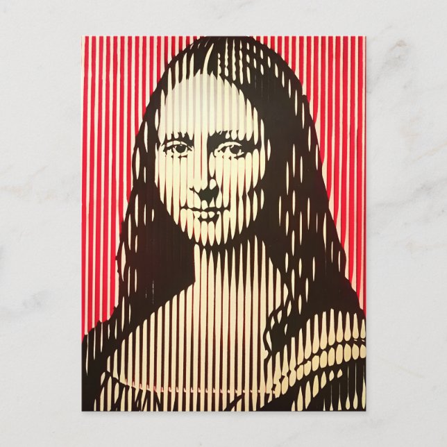 Die Mona Lisa im BAUHAUS-Stil Postkarte (Vorderseite)