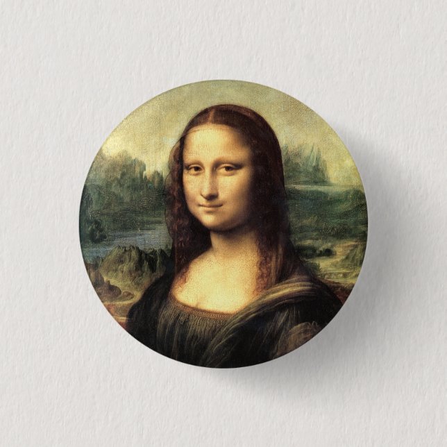 Die Mona Lisa Leonardo da Vinci Button (Vorderseite)