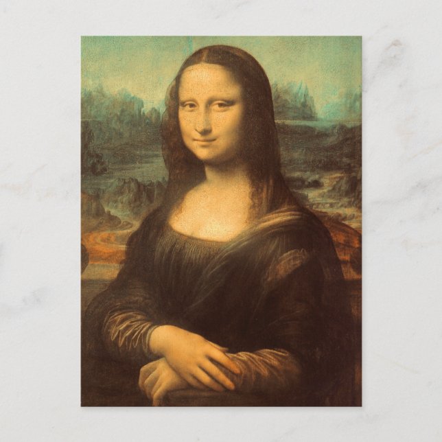 Die Mona Lisa von Leonardo da Vinci Postkarte (Vorderseite)