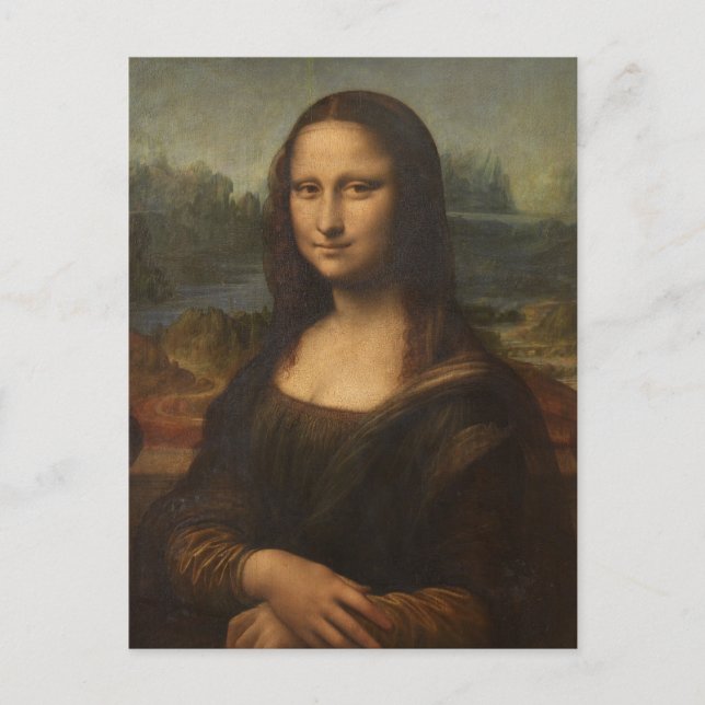 Die Mona Lisa von Leonardo da Vinci Postkarte (Vorderseite)