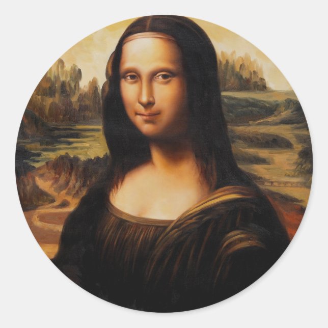 Die Mona Lisa von Leonardo Da Vinci Runder Aufkleber (Vorderseite)