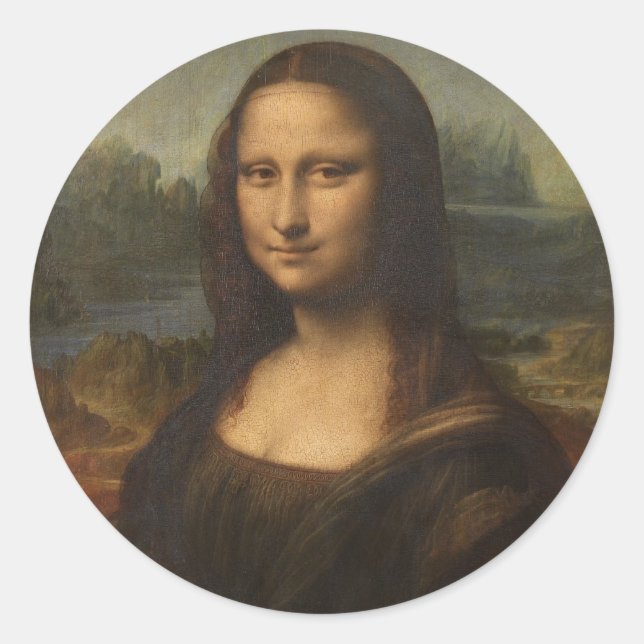 Die Mona Lisa von Leonardo da Vinci Runder Aufkleber (Vorderseite)