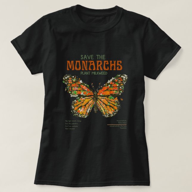 Die Monarchen-Pflanze mehr Milkweed-Blume Butte ge T-Shirt (Design vorne)