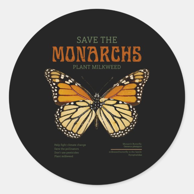 Die Monarchen-Pflanze mehr Milkweed Butterfly Da g Runder Aufkleber (Vorderseite)