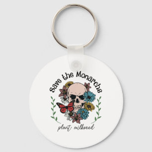 Die Monarchen-Pflanze Milkweed Butterfly Skull E g Schlüsselanhänger