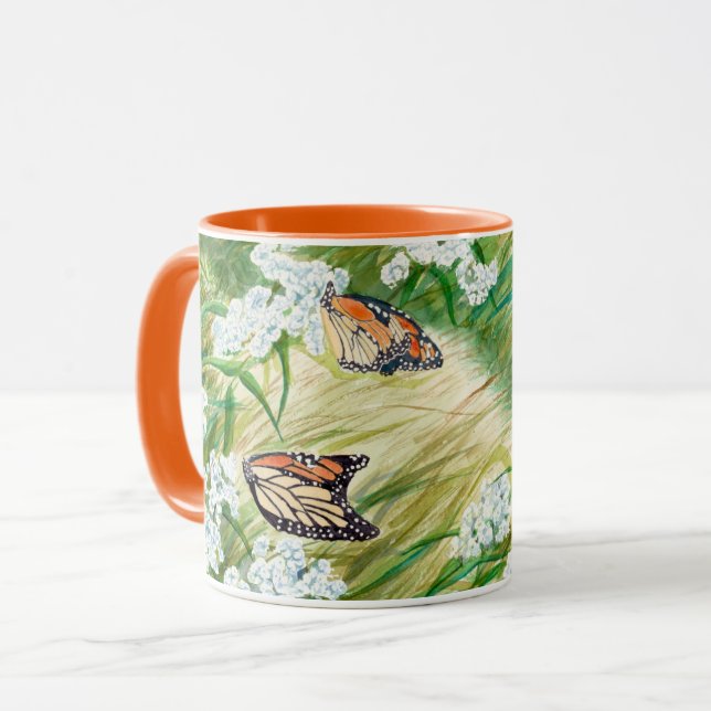 Die Monarchschmetterlingskaffee-Tasse Tasse (Vorderseite Links)