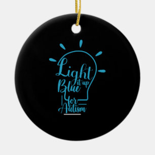 Die monatliche Unterstützung für Autismus leuchtet Keramik Ornament