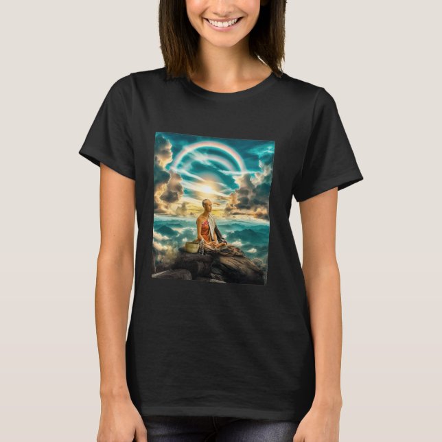Die Mönche des Minh Tue Buddha, die sich durch das T-Shirt (Vorderseite)