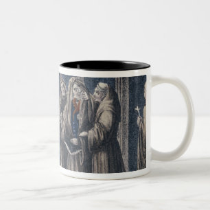 Die Mönche, die König mit bedecken, drapieren Zweifarbige Tasse