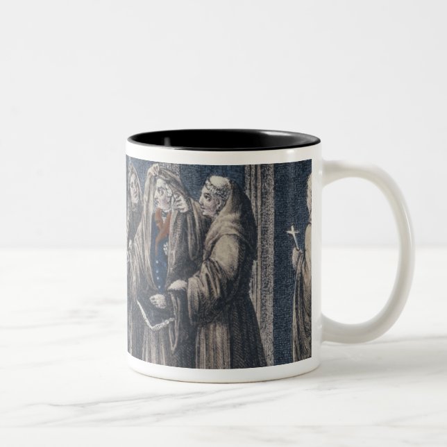 Die Mönche, die König mit bedecken, drapieren Zweifarbige Tasse (Rechts)