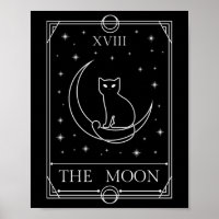 Die Mond Tarot Card Black Cat Hexe Occult Magie