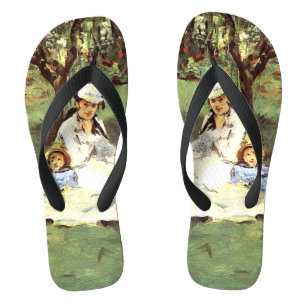Die Monet-Familie in ihrem Garten Edouard Manet Flip Flops