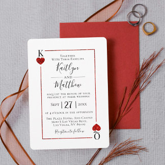 Die Mongram Playing Card Wedding Collection Einladung