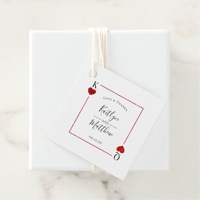 Die Mongram Playing Card Wedding Collection Geschenkanhänger (Beispiel)
