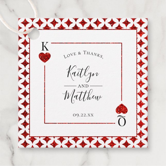 Die Mongram Playing Card Wedding Collection Geschenkanhänger (Vorderseite)