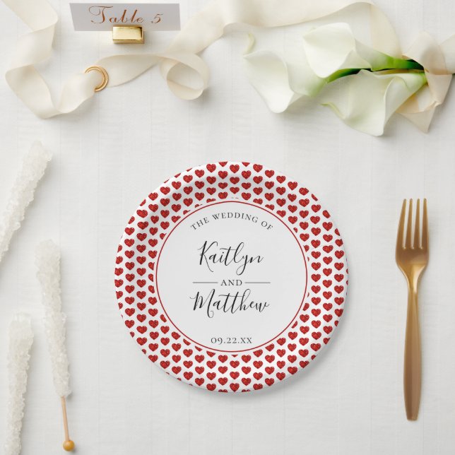 Die Mongram Playing Card Wedding Collection Pappteller (Hochzeit)