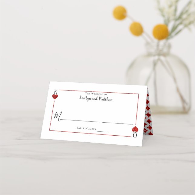 Die Mongram Playing Card Wedding Collection Platzkarte (Vorderseite)