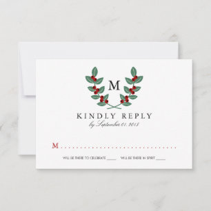 Die Monogram Berry Bush Hochzeitskollektion - RSVP Karte