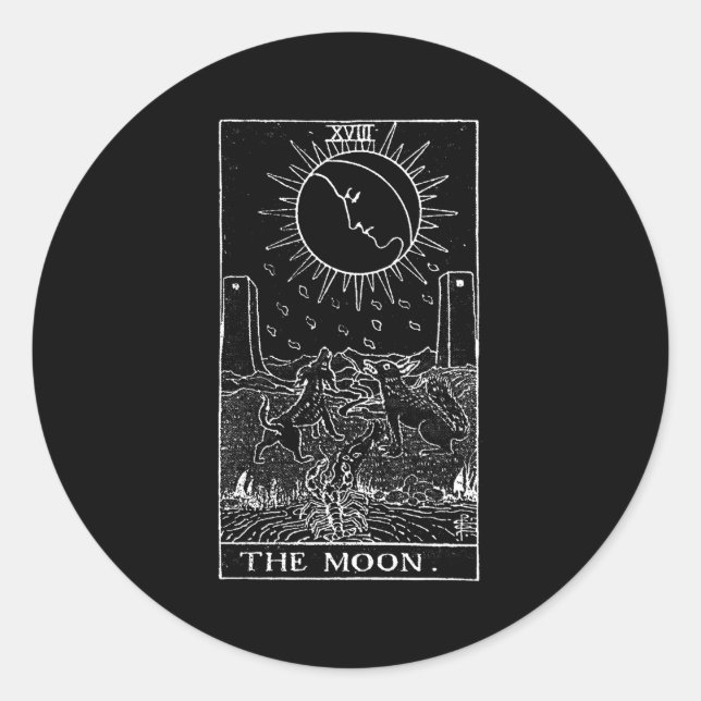 Die Moon Tarot Card Runder Aufkleber (Vorderseite)