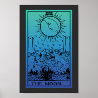 Die Moon Tarot Card strahlt ein Poster aus