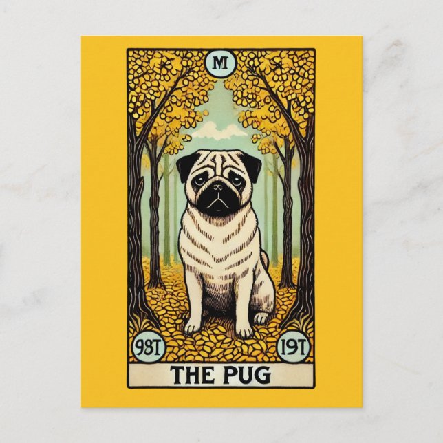 Die Mops-Tarot-Karte Postkarte (Vorderseite)