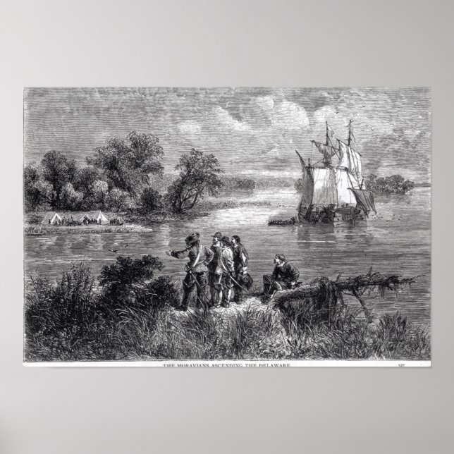 Die Moraos, die das Delaware erreichen Poster (Vorne)