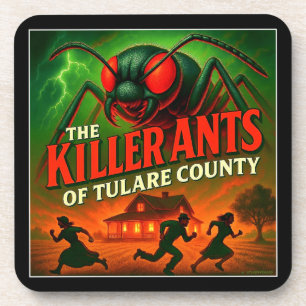"DIE MÖRDERAMEISEN VON TULARE COUNTY". SET VON 6. GETRÄNKEUNTERSETZER