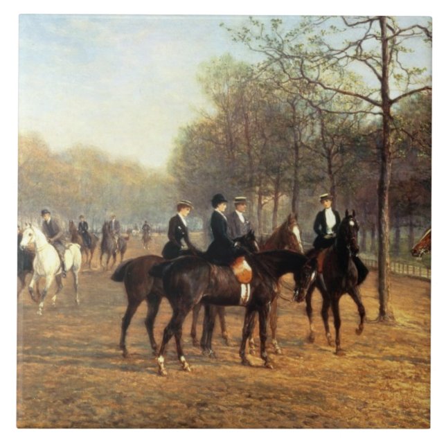 Die Morgen-Fahrt, faule Reihe, Hyde Park, 1894 (Öl Fliese (Vorderseite)