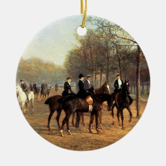 Die Morgen-Fahrt, faule Reihe, Hyde Park, 1894 (Öl Keramik Ornament (Vorne)