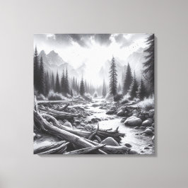 Die Morgendämmerung bricht über die Pinienwälder Leinwanddruck