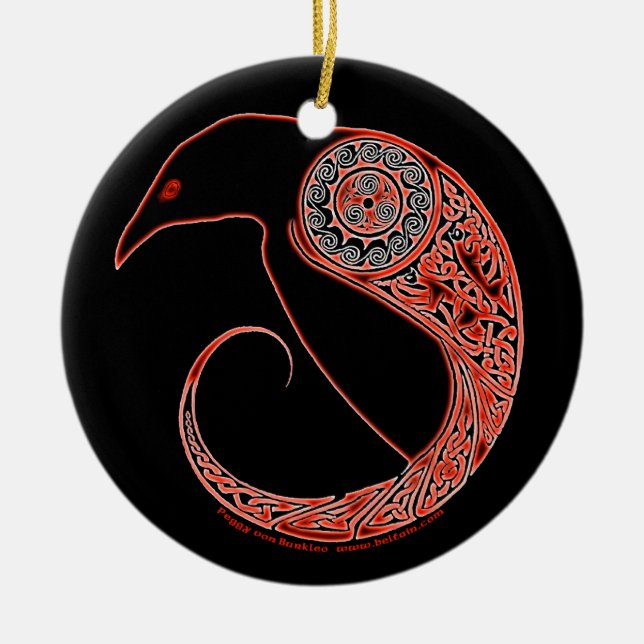 Die Morrigan Rabeceltic-Verzierung Keramikornament (Vorne)