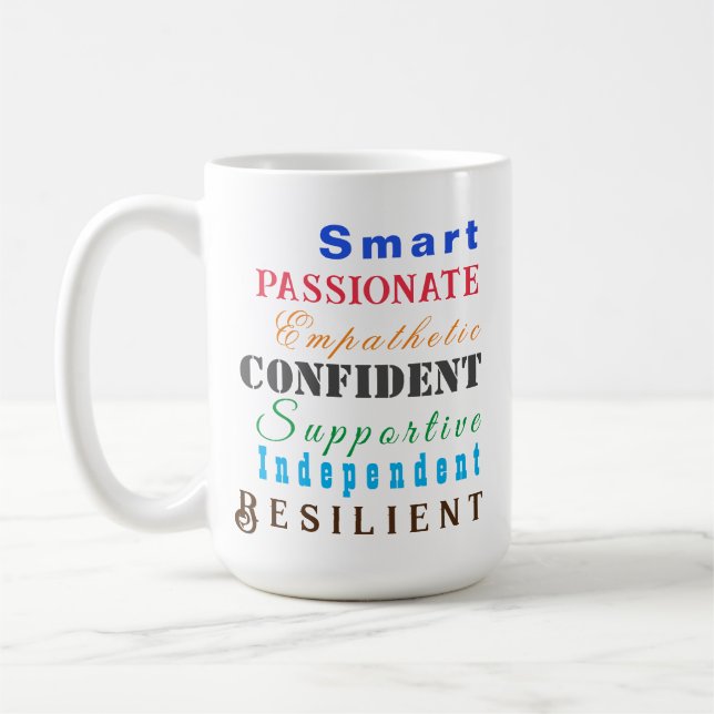Die Motivierend Farbenpracht der Großfrauen Kaffeetasse (Links)