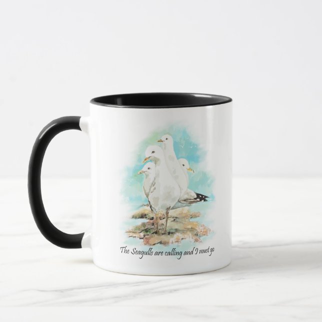 Die Möwen rufen und ich muss gehen Tasse (Links)