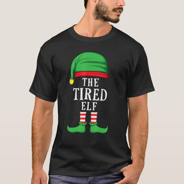 Die müde Elf Weihnachten Familie Matching Group Xm T-Shirt (Vorderseite)