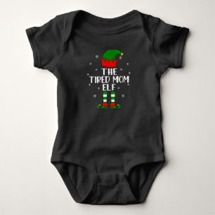 Die müde Mama Elf Weihnachts Party Matching Family Baby Strampler