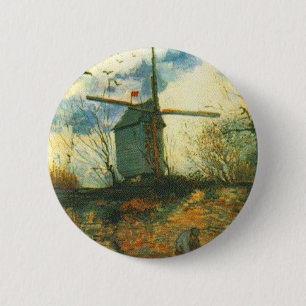 Die Mühle von La Galette Van Gogh Button