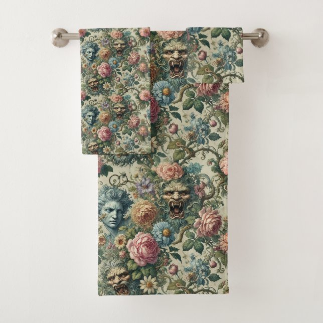 Die Muse Cerulean - gotisch Viktorianisch Badhandtuch Set (Insitu)