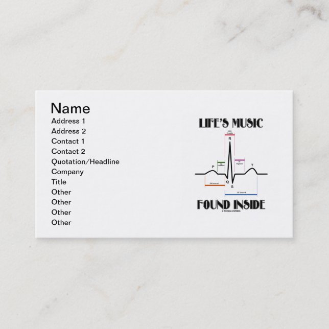 Die Musik des Lebens im Inneren (EKG/EKG Heartbeat Visitenkarte (Vorderseite)
