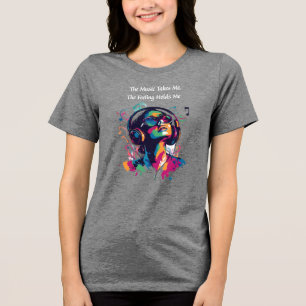 "Die Musik nimmt mich, das Gefühl hält mich" Musik Tri-Blend Shirt