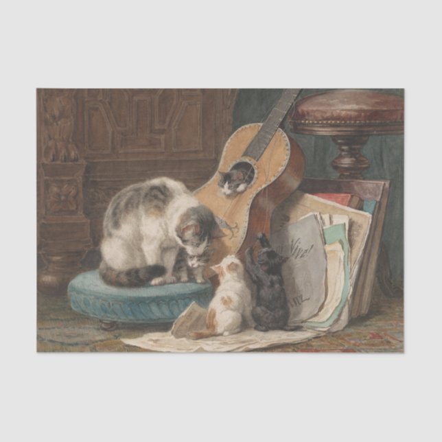 Die Musiker von Henriette Ronner-Knip Seidenpapier (Vorderseite)