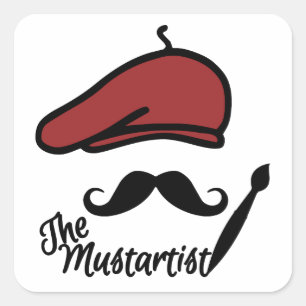 Die Mustartist-Aufkleber Quadratischer Aufkleber