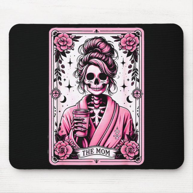 Die Mutter Lustige Tarotkarte Frau Skelett Mutter  Mousepad (Vorne)
