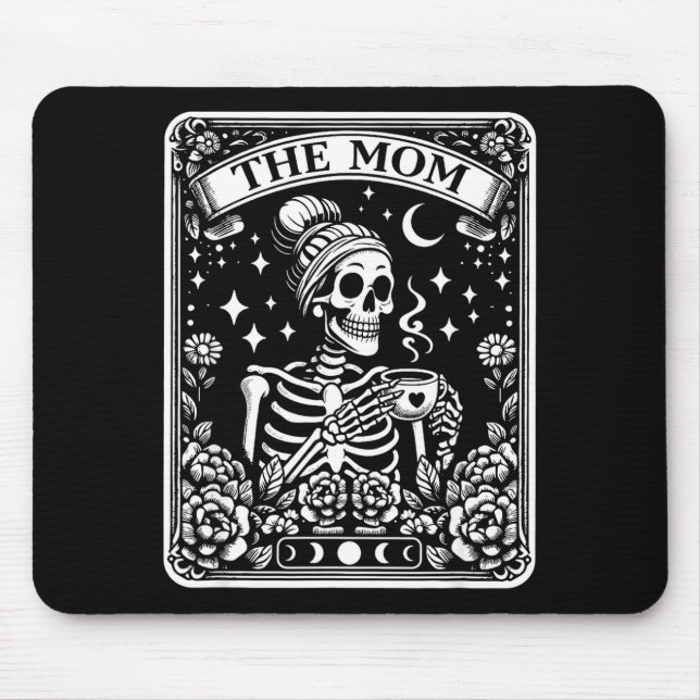 Die Mutter Lustige Tarotkarte Frau Skelett Mutter  Mousepad (Vorne)