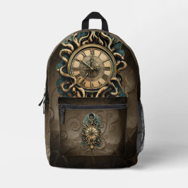 Die mysteriöse Steampunkbewegung. Bedruckter Rucksack