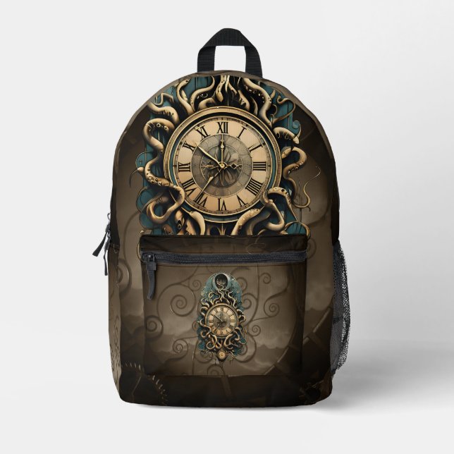 Die mysteriöse Steampunkbewegung. Bedruckter Rucksack (Vorderseite)
