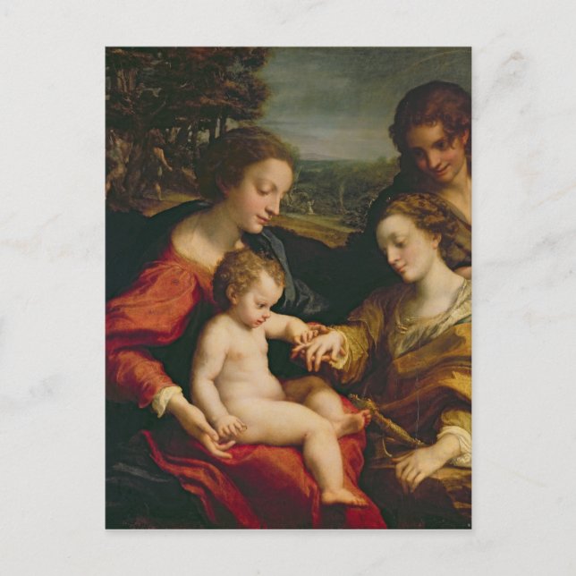 Die mystische Ehe der heiligen Katharina Postkarte (Vorderseite)